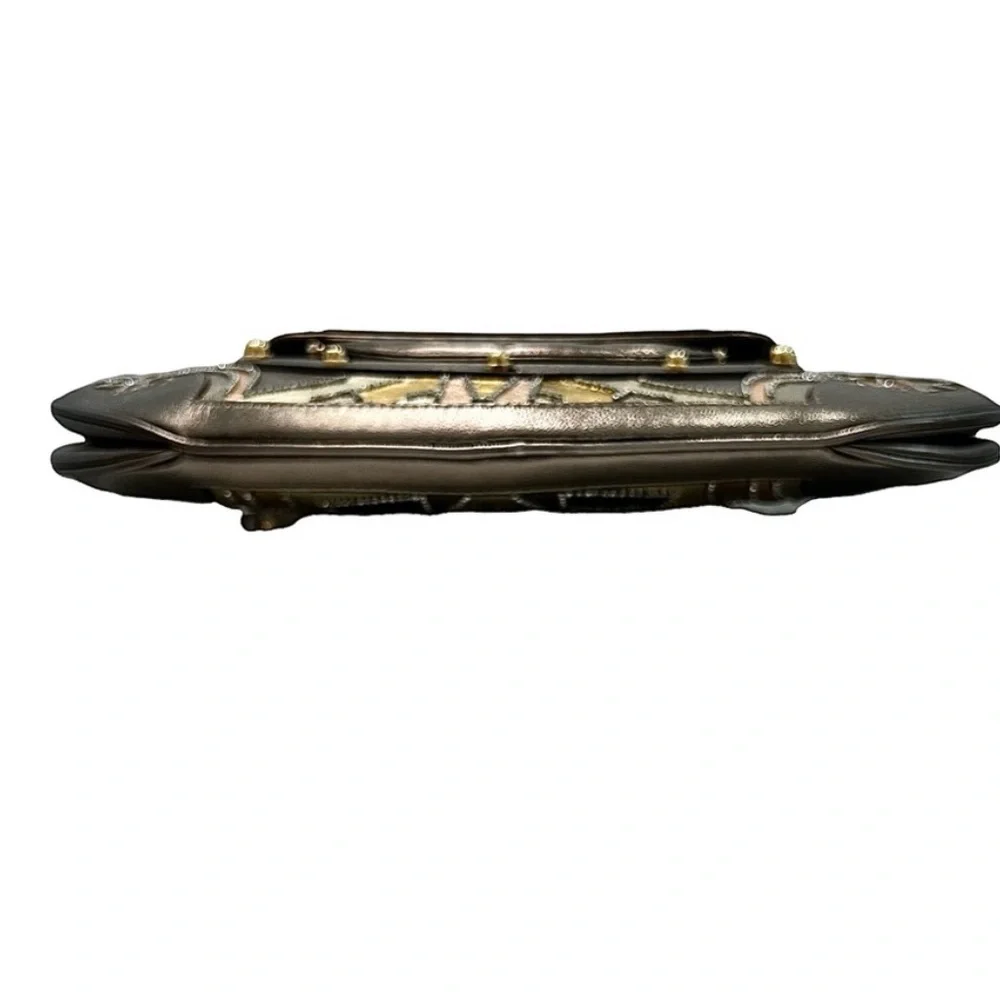 FENDI VANITY BAG METALLIC GOAT LEATHER & SWAROVSKI CRYSTALS - ART DECO DESIGN - Picture 10 of 16